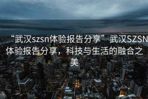 “武汉szsn体验报告分享”武汉SZSN体验报告分享，科技与生活的融合之美