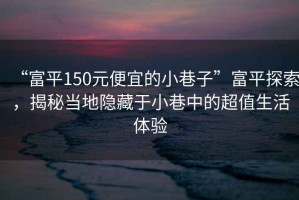 “富平150元便宜的小巷子”富平探索，揭秘当地隐藏于小巷中的超值生活体验