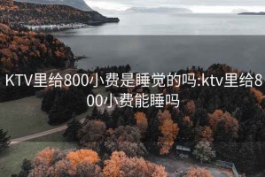 KTV里给800小费是睡觉的吗:ktv里给800小费能睡吗