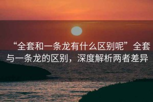 “全套和一条龙有什么区别呢”全套与一条龙的区别，深度解析两者差异