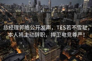 总经理郭皓公开发声，TES若不雪耻，本人将主动辞职，捍卫电竞尊严！