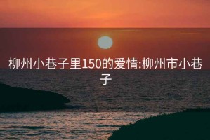 柳州小巷子里150的爱情:柳州市小巷子