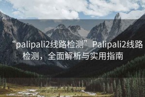 “palipali2线路检测”Palipali2线路检测，全面解析与实用指南