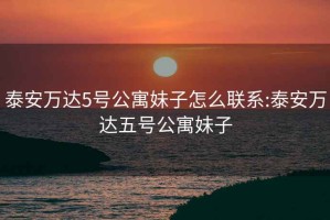 泰安万达5号公寓妹子怎么联系:泰安万达五号公寓妹子