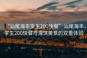 “汕尾海丰学生200快餐”汕尾海丰，学生200快餐与海滨美景的双重体验