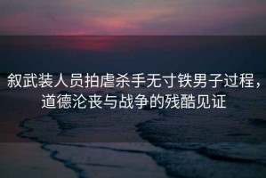 叙武装人员拍虐杀手无寸铁男子过程，道德沦丧与战争的残酷见证