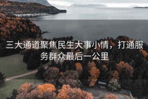 三大通道聚焦民生大事小情，打通服务群众最后一公里