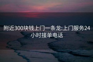 附近300块钱上门一条龙:上门服务24小时接单电话