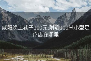 咸阳晚上巷子100元:附近100米小型足疗店在哪里