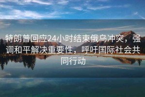 特朗普回应24小时结束俄乌冲突，强调和平解决重要性，呼吁国际社会共同行动