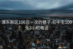 浦东新区100元一次的巷子:初中生100元3小时电话