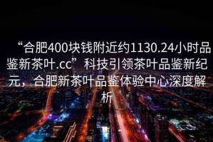 “合肥400块钱附近约1130.24小时品鉴新茶叶.cc”科技引领茶叶品鉴新纪元，合肥新茶叶品鉴体验中心深度解析