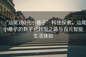 “汕尾100元小巷子”科技探索，汕尾小巷子的数字化转型之路与百元智能生活体验