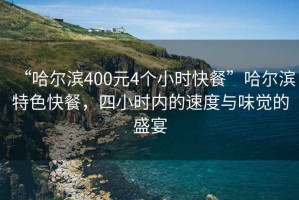 “哈尔滨400元4个小时快餐”哈尔滨特色快餐，四小时内的速度与味觉的盛宴