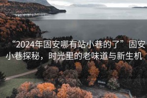 “2024年固安哪有站小巷的了”固安小巷探秘，时光里的老味道与新生机