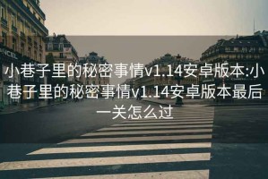 小巷子里的秘密事情v1.14安卓版本:小巷子里的秘密事情v1.14安卓版本最后一关怎么过