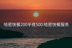 哈密快餐200半夜500:哈密快餐服务