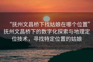 “抚州文昌桥下找姑娘在哪个位置”抚州文昌桥下的数字化探索与地理定位技术，寻找特定位置的姑娘