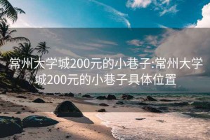 常州大学城200元的小巷子:常州大学城200元的小巷子具体位置