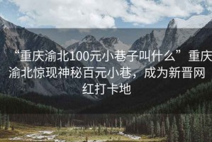 “重庆渝北100元小巷子叫什么”重庆渝北惊现神秘百元小巷，成为新晋网红打卡地