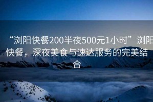 “浏阳快餐200半夜500元1小时”浏阳快餐，深夜美食与速达服务的完美结合