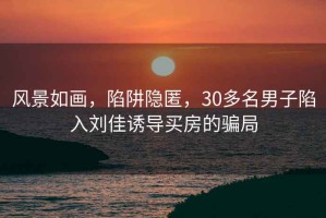 风景如画，陷阱隐匿，30多名男子陷入刘佳诱导买房的骗局