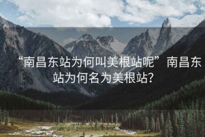 “南昌东站为何叫美根站呢”南昌东站为何名为美根站？