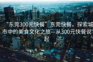 “东莞300元快餐”东莞快餐，探索城市中的美食文化之旅—从300元快餐说起