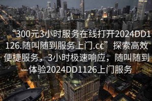 “300元3小时服务在线打开2024DD1126.随叫随到服务上门.cc”探索高效便捷服务，3小时极速响应，随叫随到—体验2024DD1126上门服务