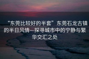 “东莞比较好的半套”东莞石龙古镇的半日风情—探寻城市中的宁静与繁华交汇之处