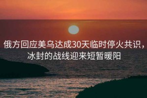 俄方回应美乌达成30天临时停火共识，冰封的战线迎来短暂暖阳