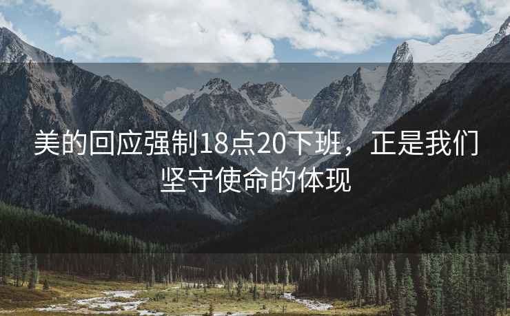 美的回应强制18点20下班，正是我们坚守使命的体现