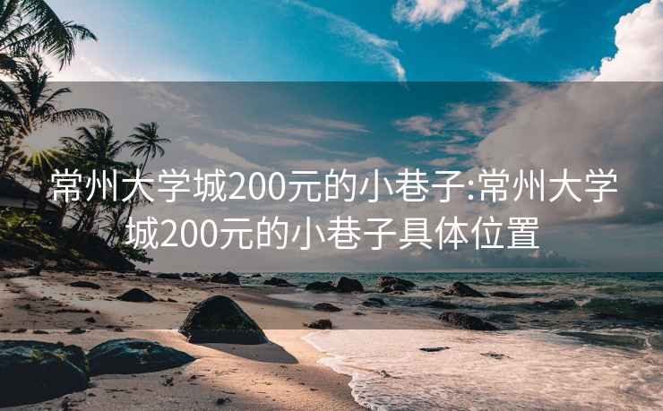 常州大学城200元的小巷子:常州大学城200元的小巷子具体位置