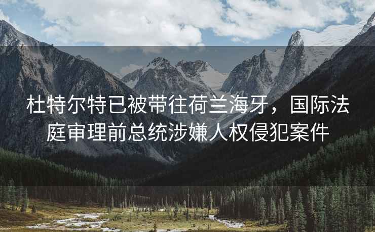 杜特尔特已被带往荷兰海牙，国际法庭审理前总统涉嫌人权侵犯案件