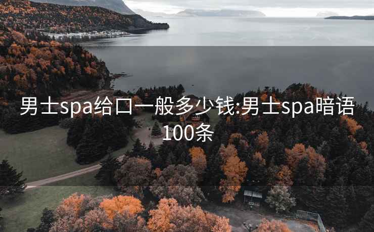 男士spa给口一般多少钱:男士spa暗语100条