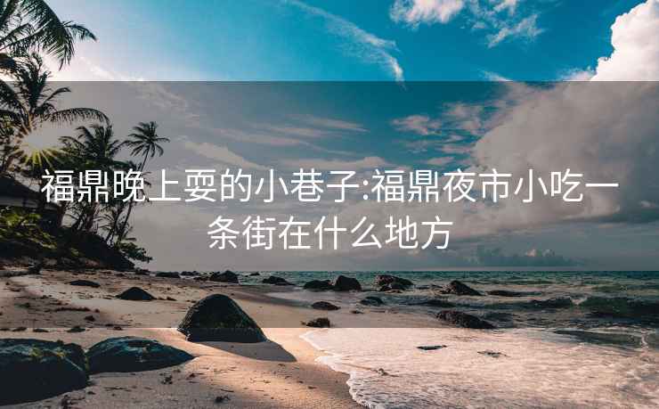 福鼎晚上耍的小巷子:福鼎夜市小吃一条街在什么地方