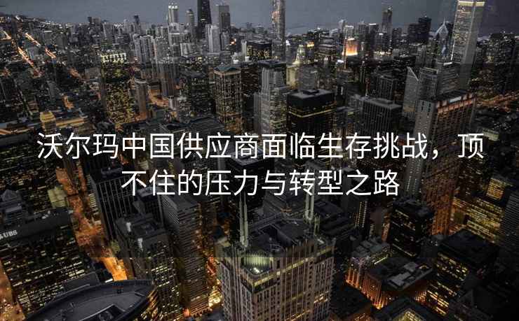 沃尔玛中国供应商面临生存挑战，顶不住的压力与转型之路