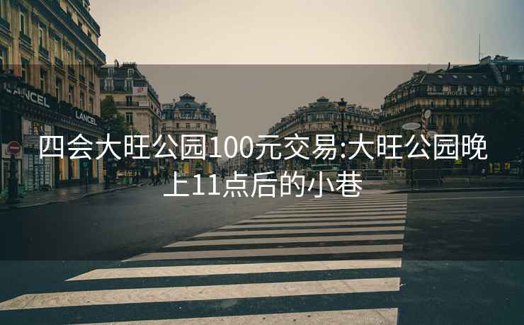 四会大旺公园100元交易:大旺公园晚上11点后的小巷