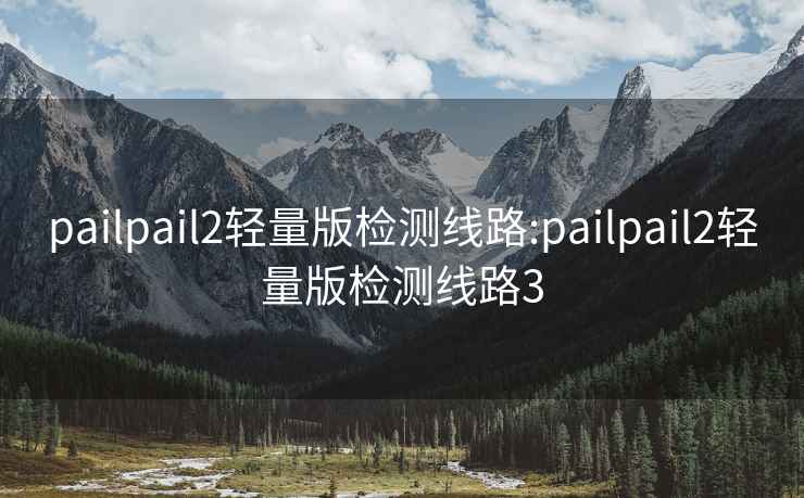 pailpail2轻量版检测线路:pailpail2轻量版检测线路3