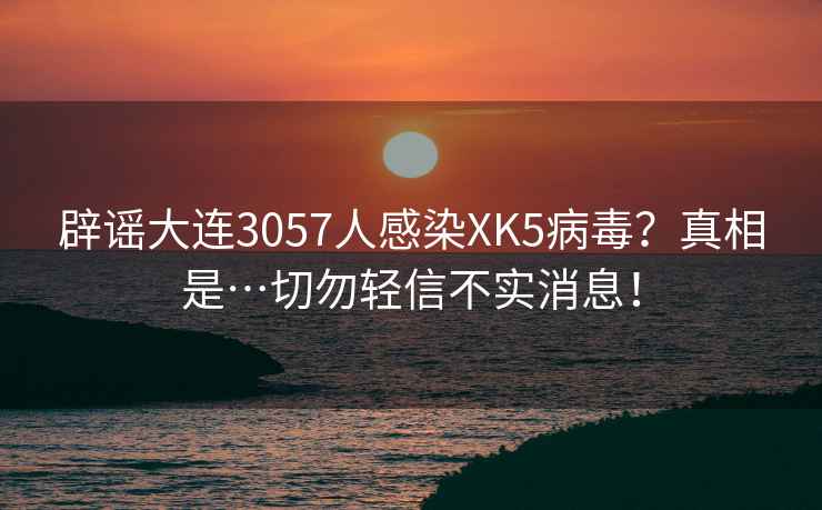 辟谣大连3057人感染XK5病毒？真相是…切勿轻信不实消息！