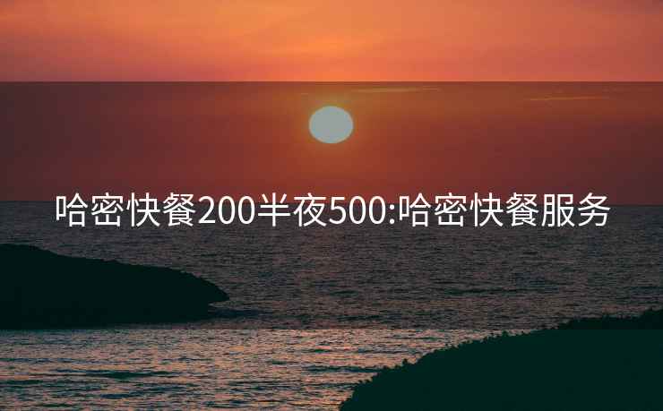 哈密快餐200半夜500:哈密快餐服务