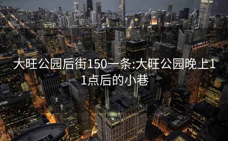 大旺公园后街150一条:大旺公园晚上11点后的小巷