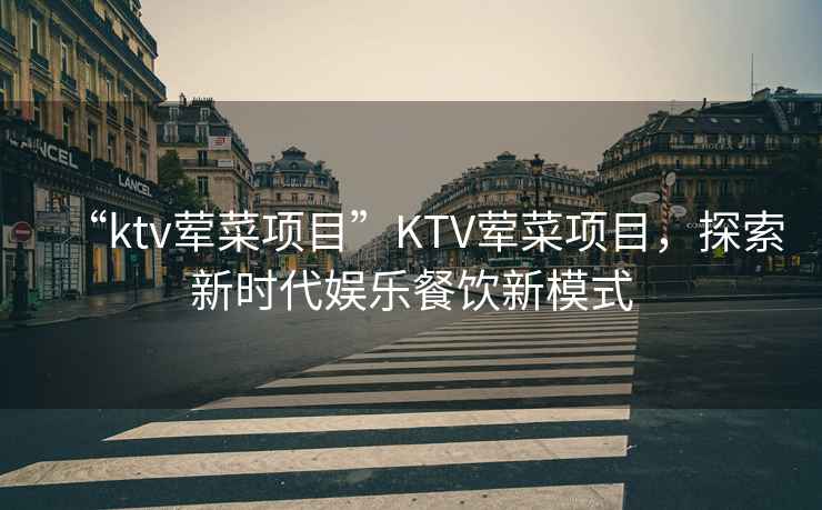 “ktv荤菜项目”KTV荤菜项目，探索新时代娱乐餐饮新模式