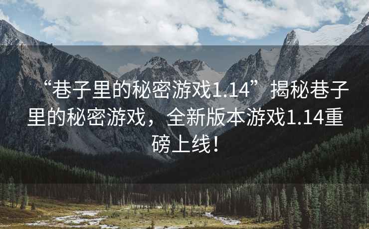 “巷子里的秘密游戏1.14”揭秘巷子里的秘密游戏，全新版本游戏1.14重磅上线！