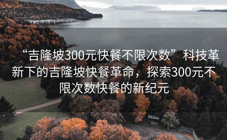 “吉隆坡300元快餐不限次数”科技革新下的吉隆坡快餐革命，探索300元不限次数快餐的新纪元