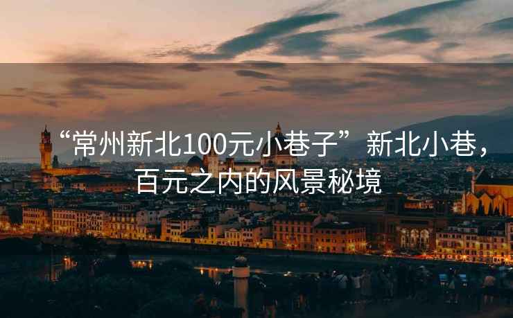 “常州新北100元小巷子”新北小巷，百元之内的风景秘境