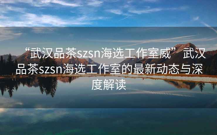 “武汉品茶szsn海选工作室威”武汉品茶szsn海选工作室的最新动态与深度解读