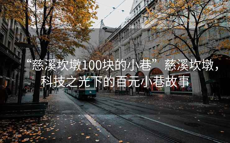 “慈溪坎墩100块的小巷”慈溪坎墩，科技之光下的百元小巷故事